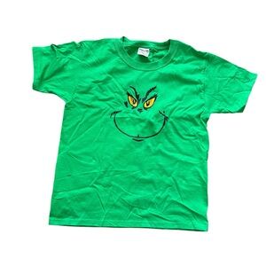Green Kids T-Shirt with Grinch Face